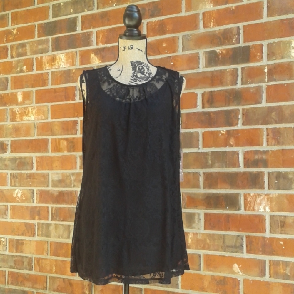 NWT Cabi black lace tunic dress